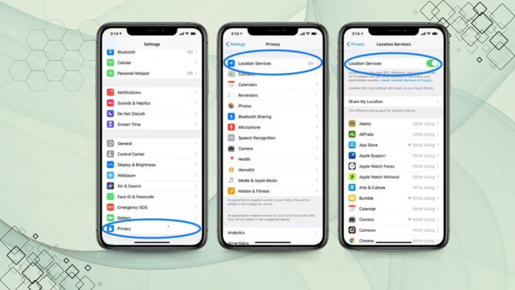How to pause location on Find My iPhone - Find My iPhone location settings on iPhone screen