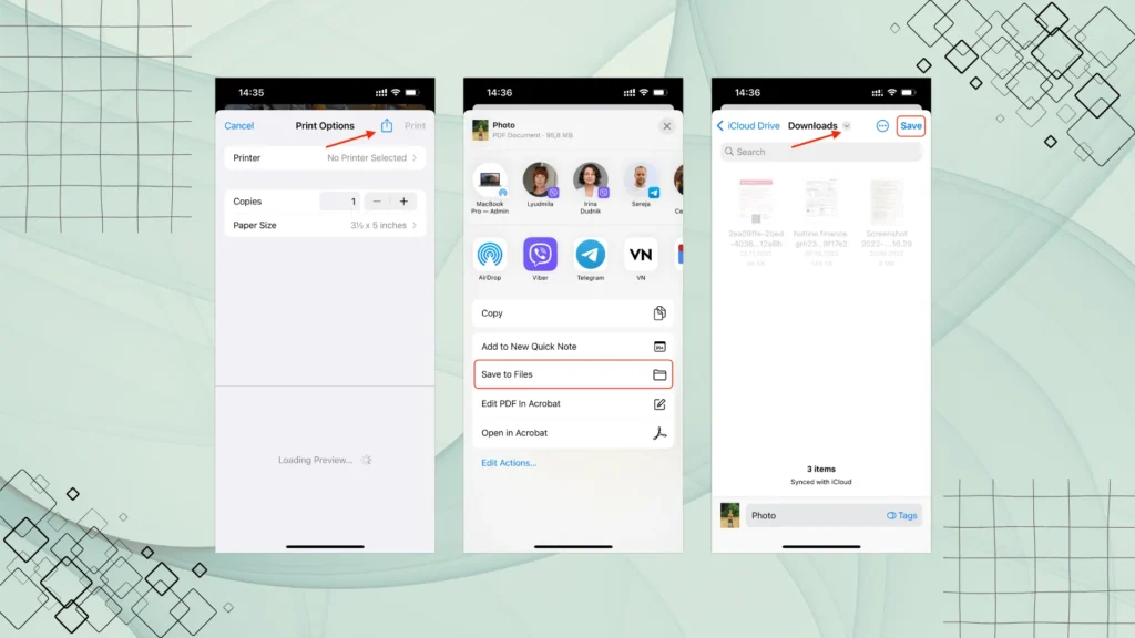 Print to PDF Feature on iPhone for Converting Images to PDF